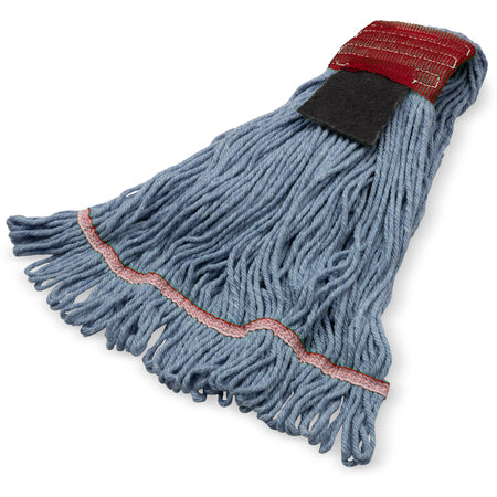 Carlisle 369424S14 Large Blue Acrylic Fiber Looped-End Mop w/ Red Band w/ Scrub