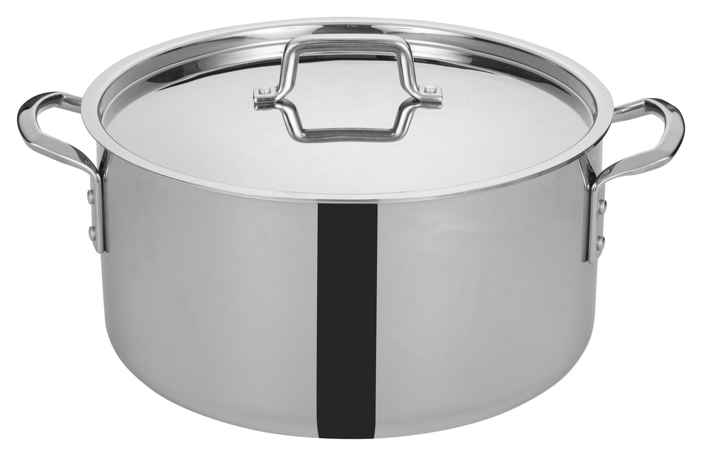 Winco TGSP-20 20 Qt. Stainless Steel Triply Stock Pot w/ Cover