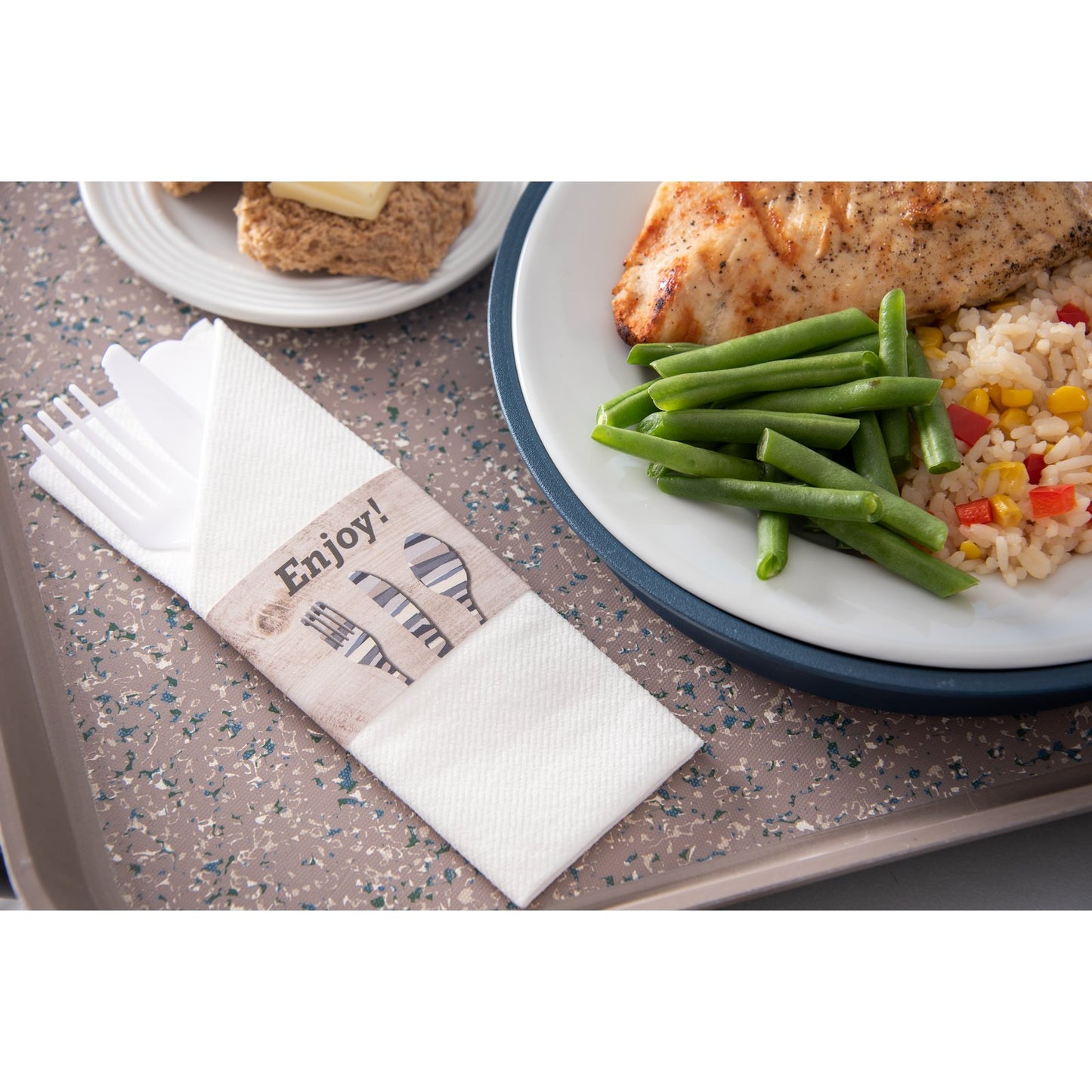 Dinex DXCTCADNS1041 16" x 16" Woodgrain Napkin Sleeve