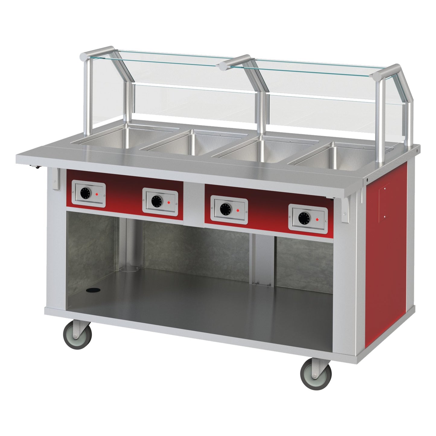 Dinex DXP6HF 88" x 28" x 36" 6-Well Stainless Steel DineXpress Hot Food Counter