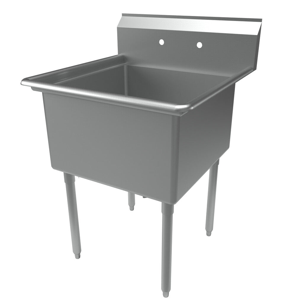 BK Resources BKS-1-24-14 One Compartment Stainless Steel Sink w/ 24L X 24W X 14D Bowl