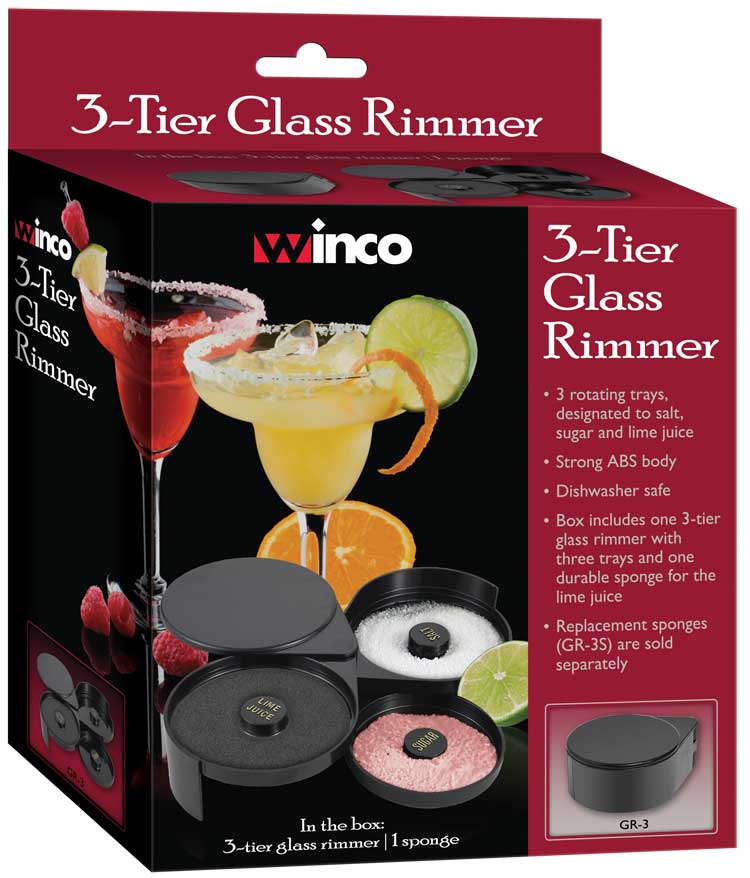 Winco GR-3 3-Tier Glass Rimmer