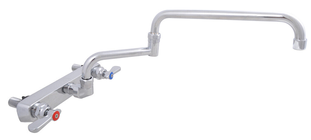 BK Resources BKF-8SM-18-G Chrome-Plated Brass Optiflow Solid Body Faucet With 18" Double-Jointed Swing Spout