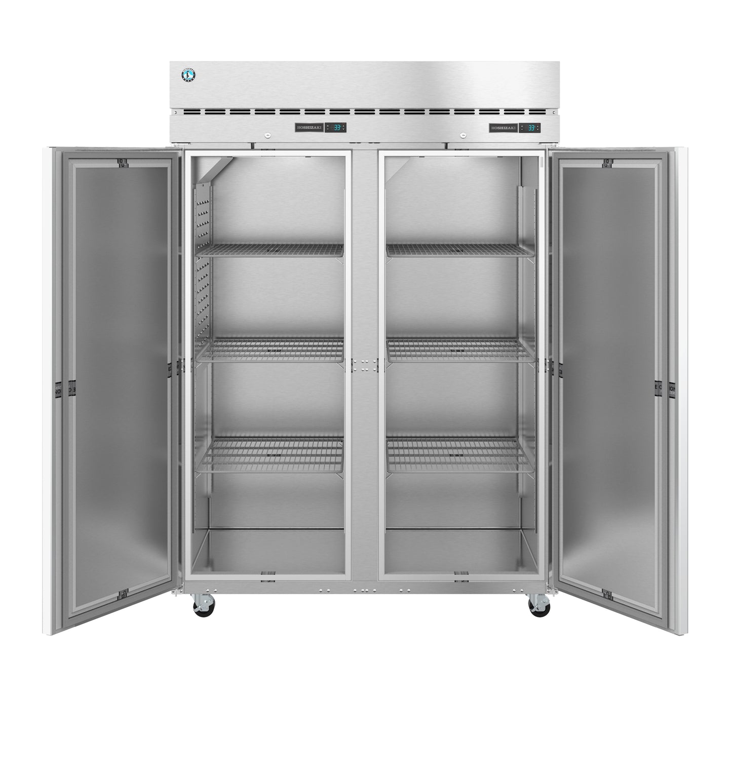 Hoshizaki DT2A-FS One Section Half Stainless Steel Doors with Lock Upright Dual Temp Refrigerator and Freezer