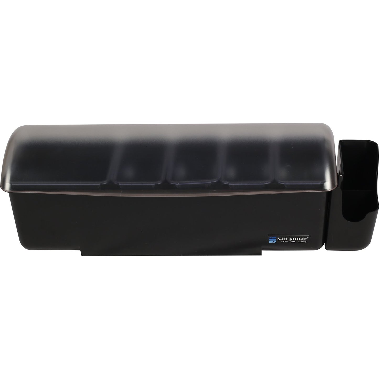 San Jamar BD4005E 8 Pint Black 5-Tray Dome Garnish Center