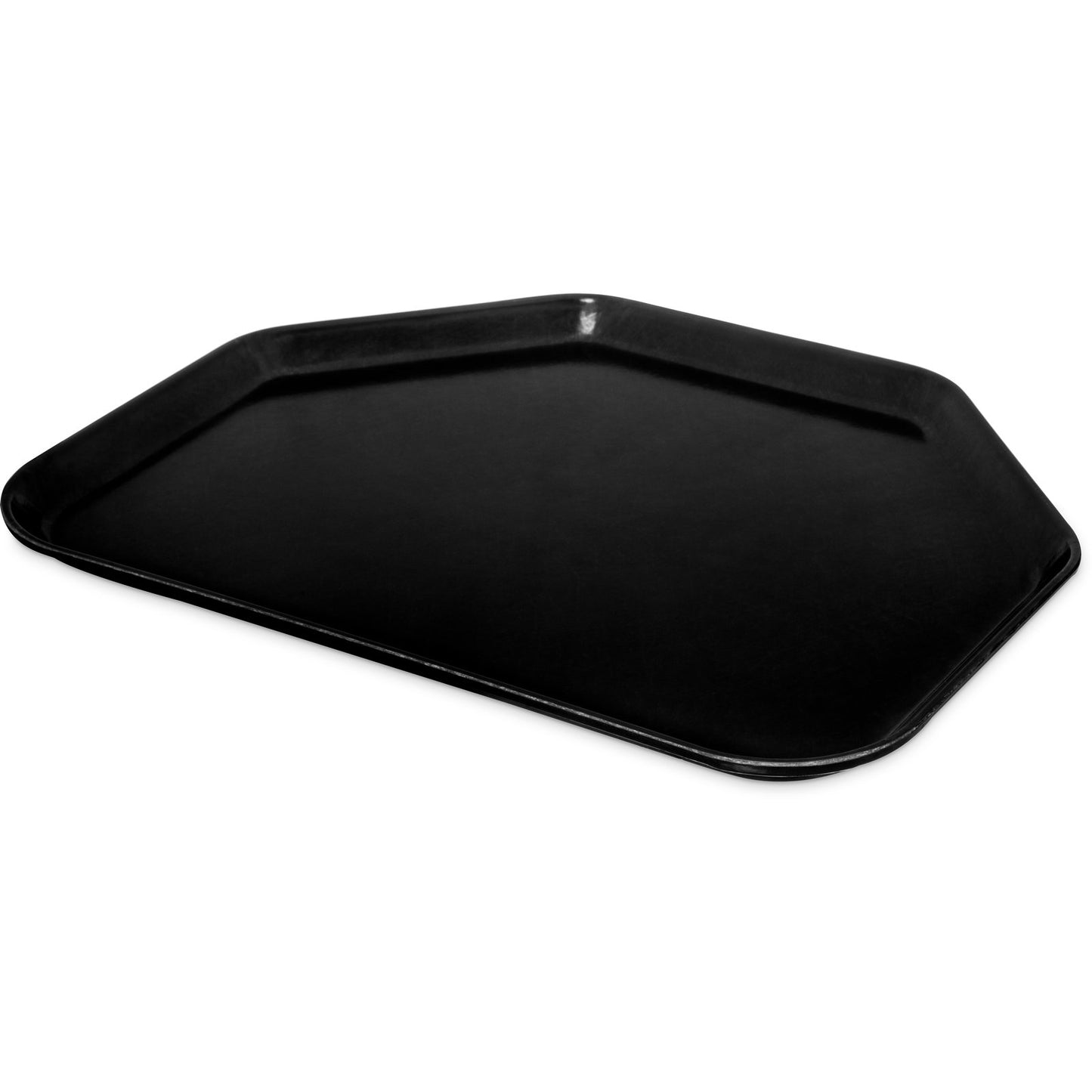 Carlisle 1713FG004 18" x 14" Black Trapezoid Glasteel Fiberglass Tray