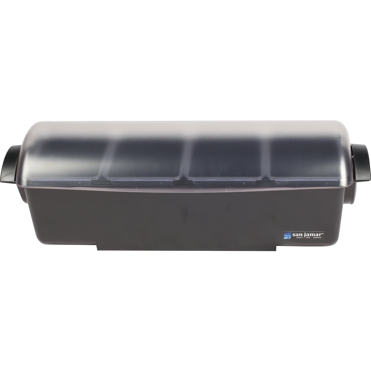 San Jamar BD4004 12 Pint Black 4-Tray The Dome Condiment Center