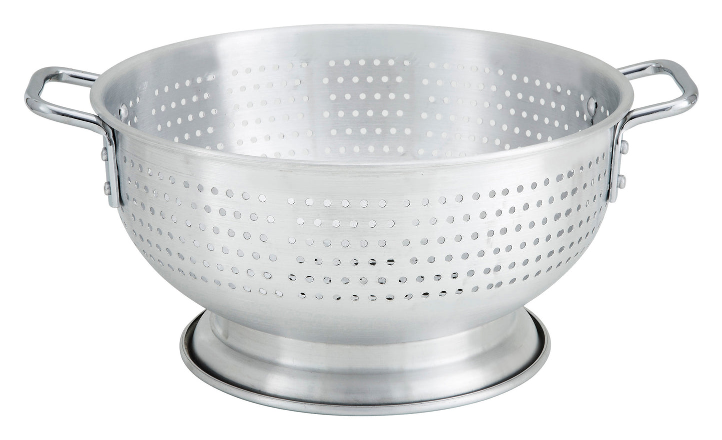 Winco ALO-11BH 11 Qt. Aluminum Colander w/ Base & Handle