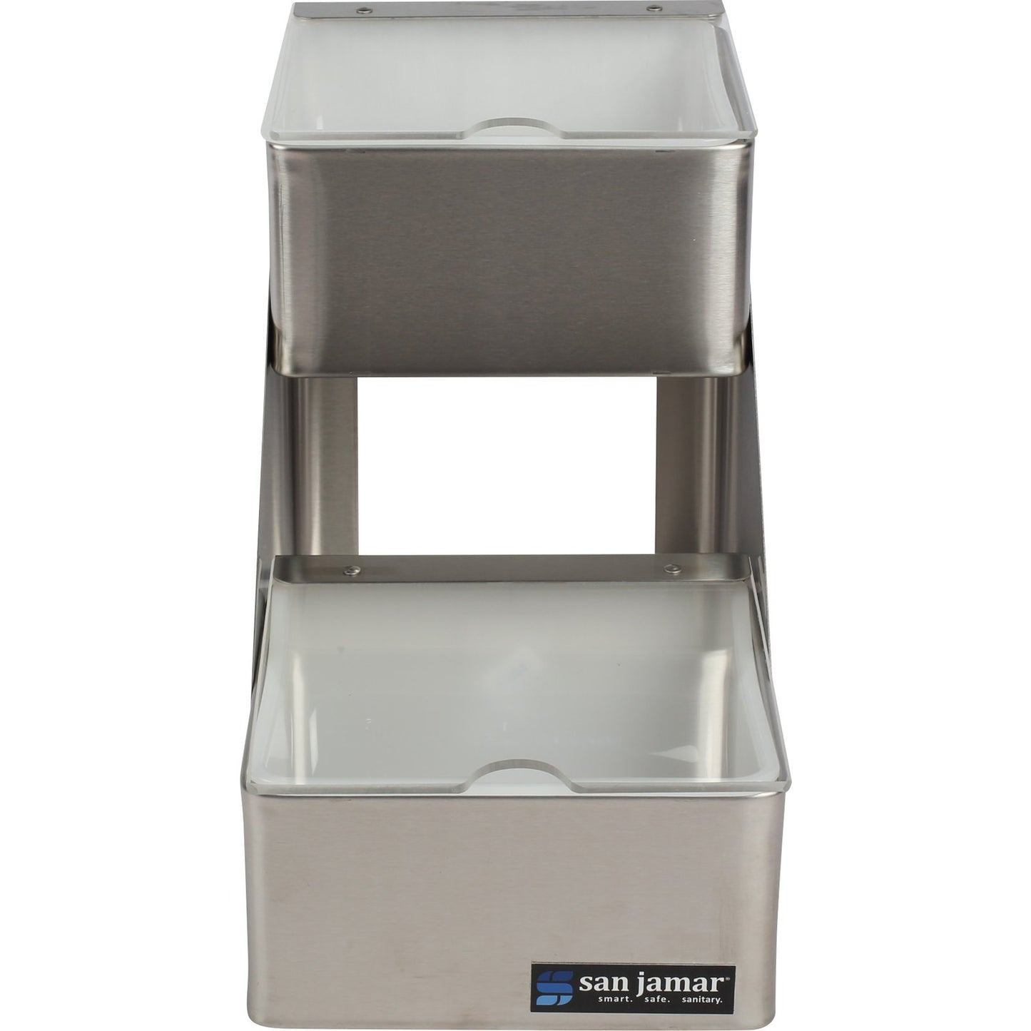 San Jamar B4702INL 2 Quart Stainless Steel Condiment Center with Notched Lid