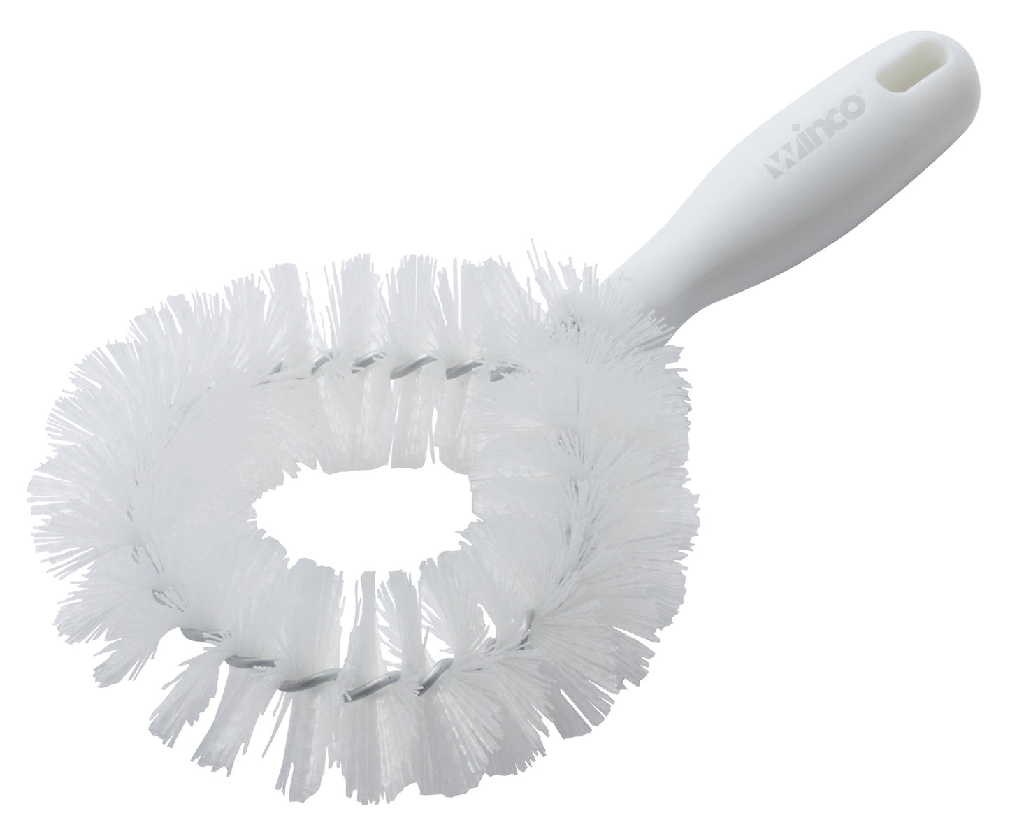 Winco BRV-10 White Firm Bristles Vegetable Brush, Plastic Handle