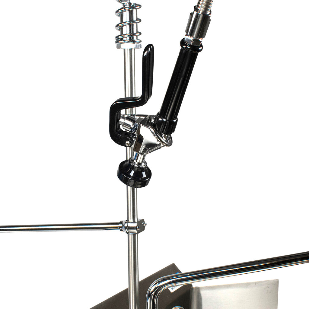 BK Resources BKF-VSMPR-WB-AF12-G 8" O.C. Workforce PreRinse 8" C/C Splash Mount with 12" Add-A-Faucet