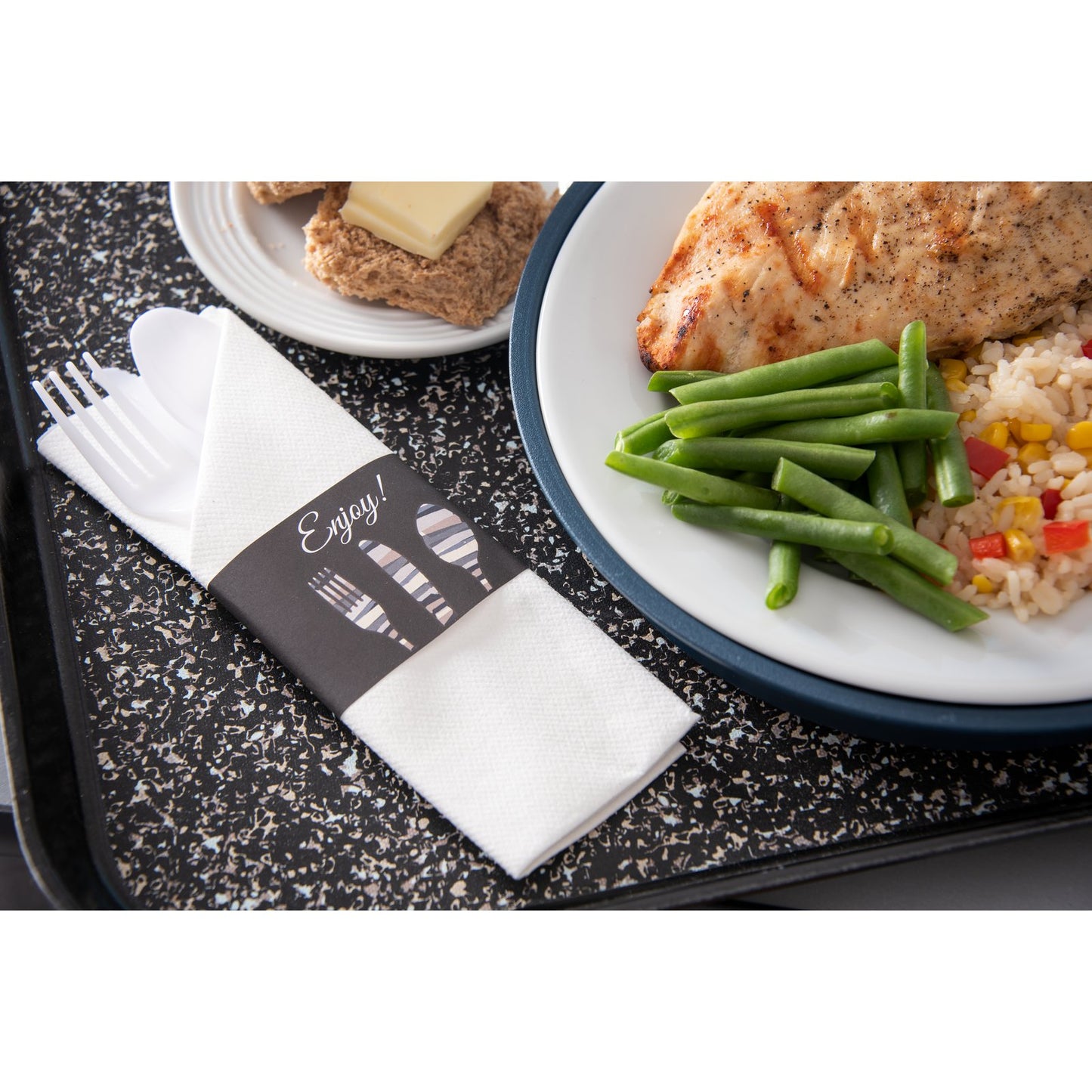 Dinex DXCTCADNS1003 16" x 16" Black Napkin Sleeve