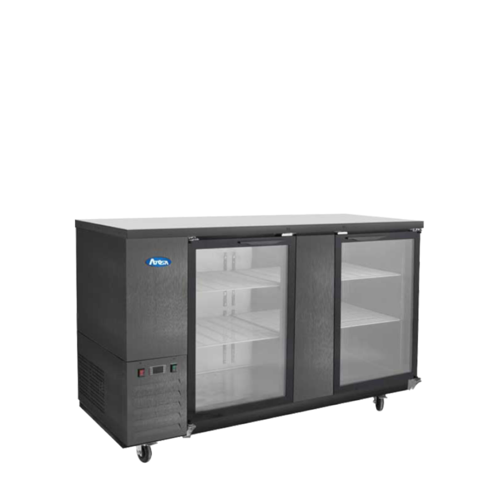 Atosa SBB69GGR-AUS2 69" Black Glass Door Back Bar Cooler