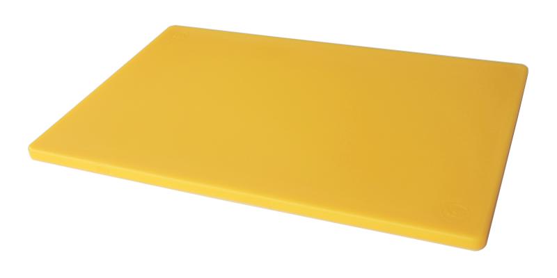 Omcan 41207 15" x 20" x 1/2" Yellow Polyethylene Pre-Cut Rigid Cutting Board