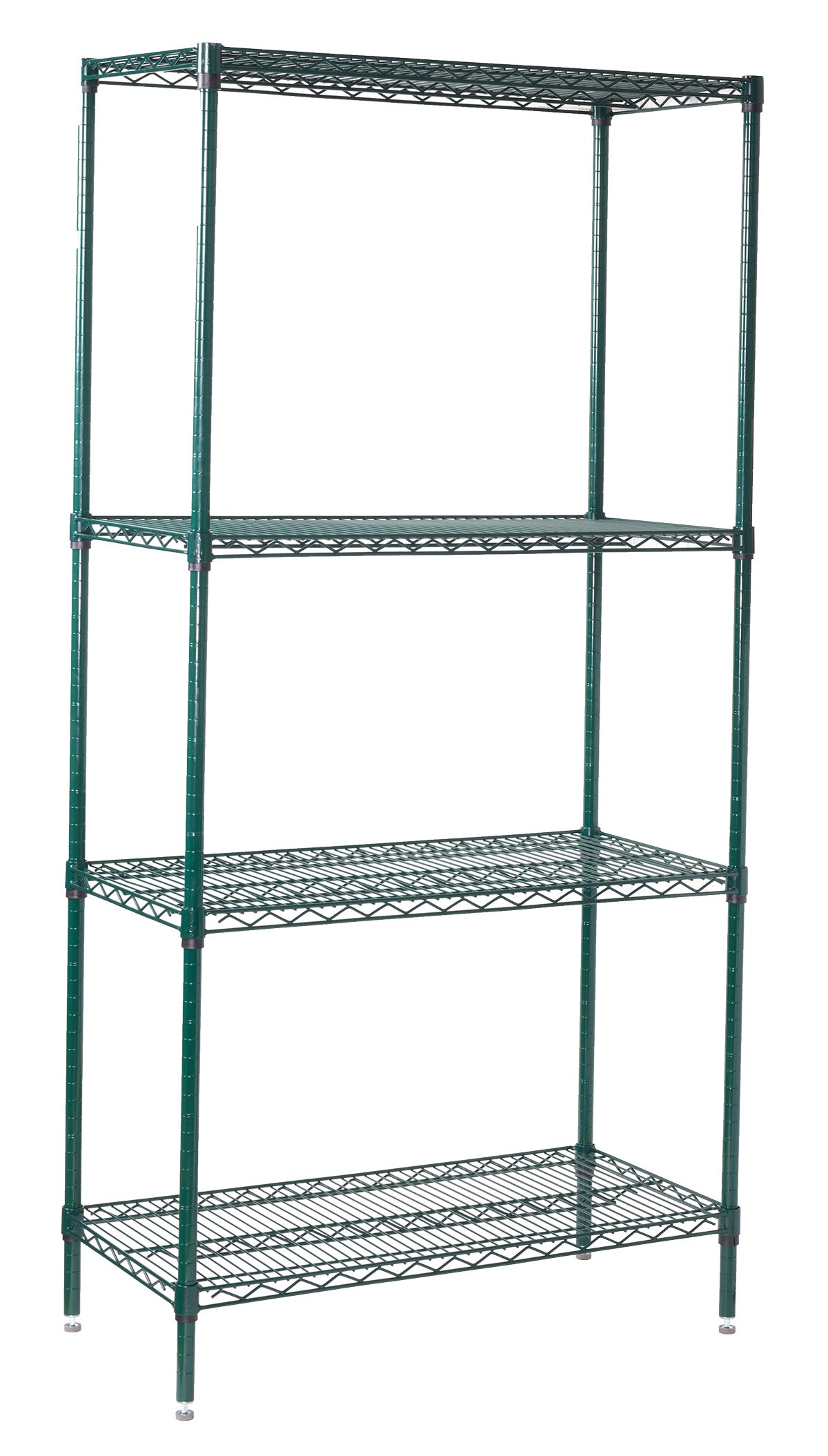 Winco VEXS-2448 24" x 48" x 72" 4-Tier Epoxy Coated Wire Shelving Set