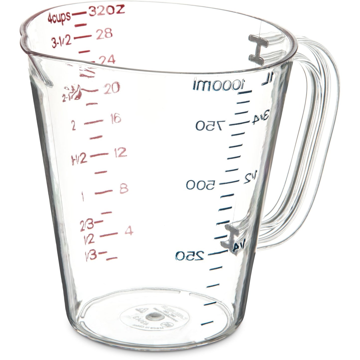 Carlisle 4314307 1 qt Clear Polycarbonate Commercial Measuring Cup
