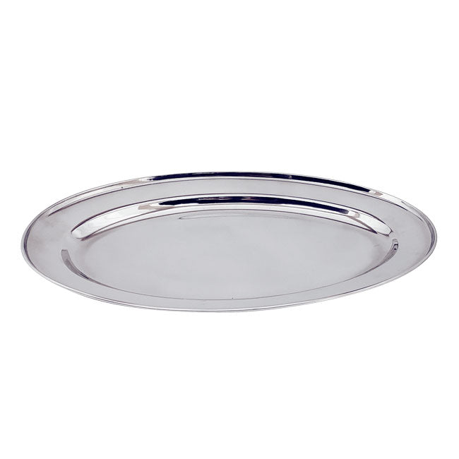 Omcan 80809 19 5/8" x 13 1/2" Oval Stainless Steel Platter