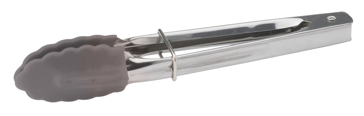 Winco UT-7K 7" Stainless Steel Utility Tong, Silicone Tips