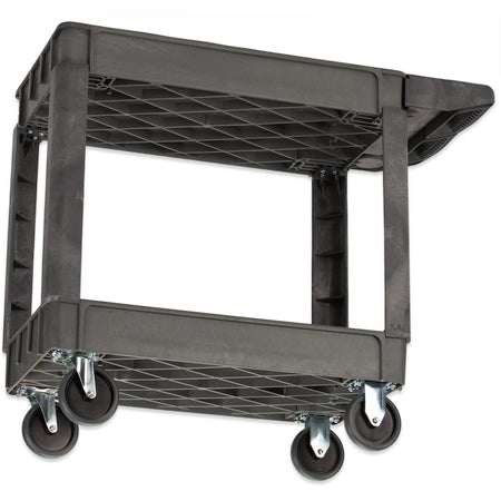 Carlisle UC401823 40" x 17.25" Gray 2 Shelf Polypropylene Bin Top Utility Cart