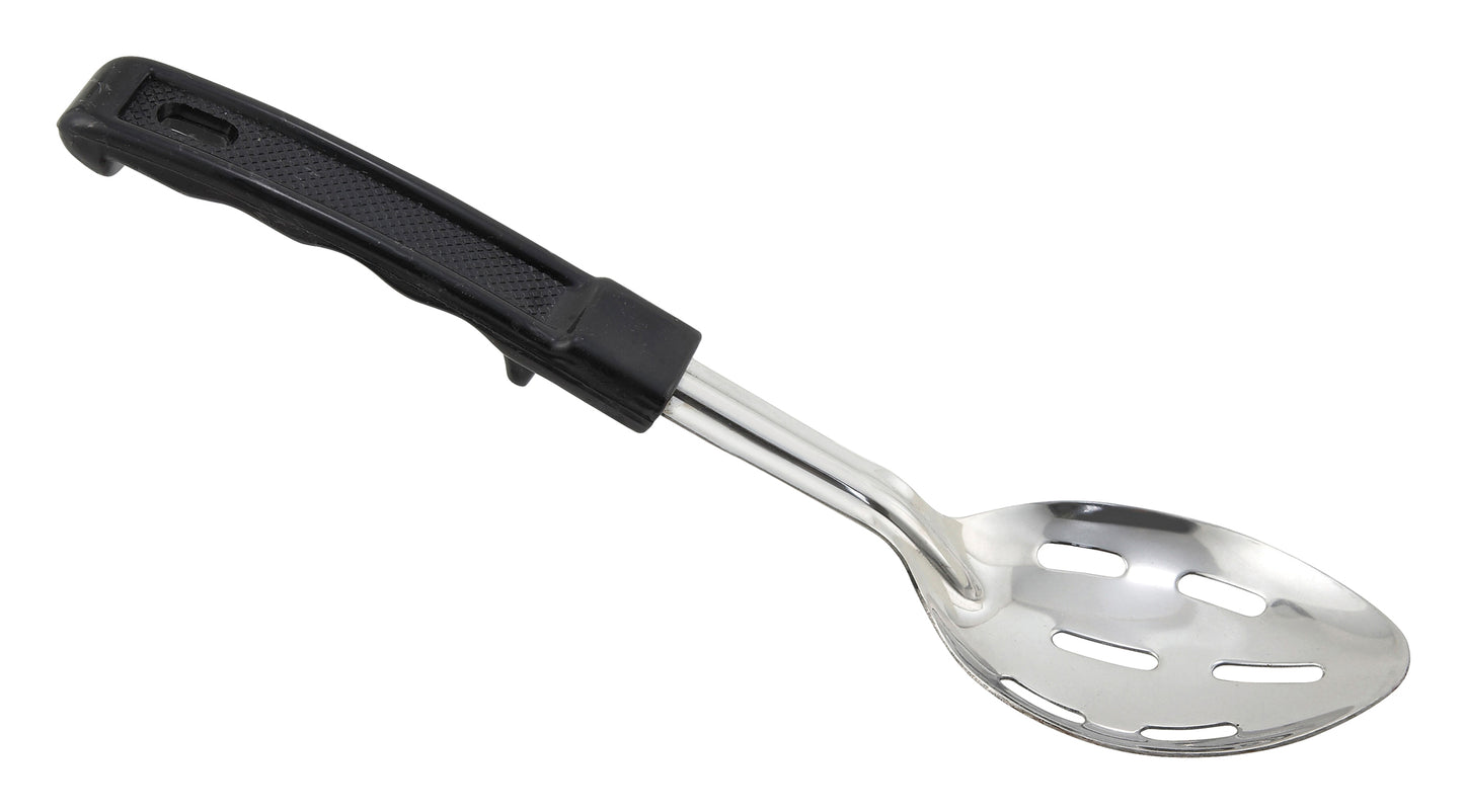 Winco BHSN-11 11" Stainless Steel Slotted Basting Spoon with Plastic Handle