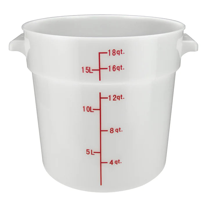 Winco PPRC-18W 18 Qt. White Polypropylene Storage Container