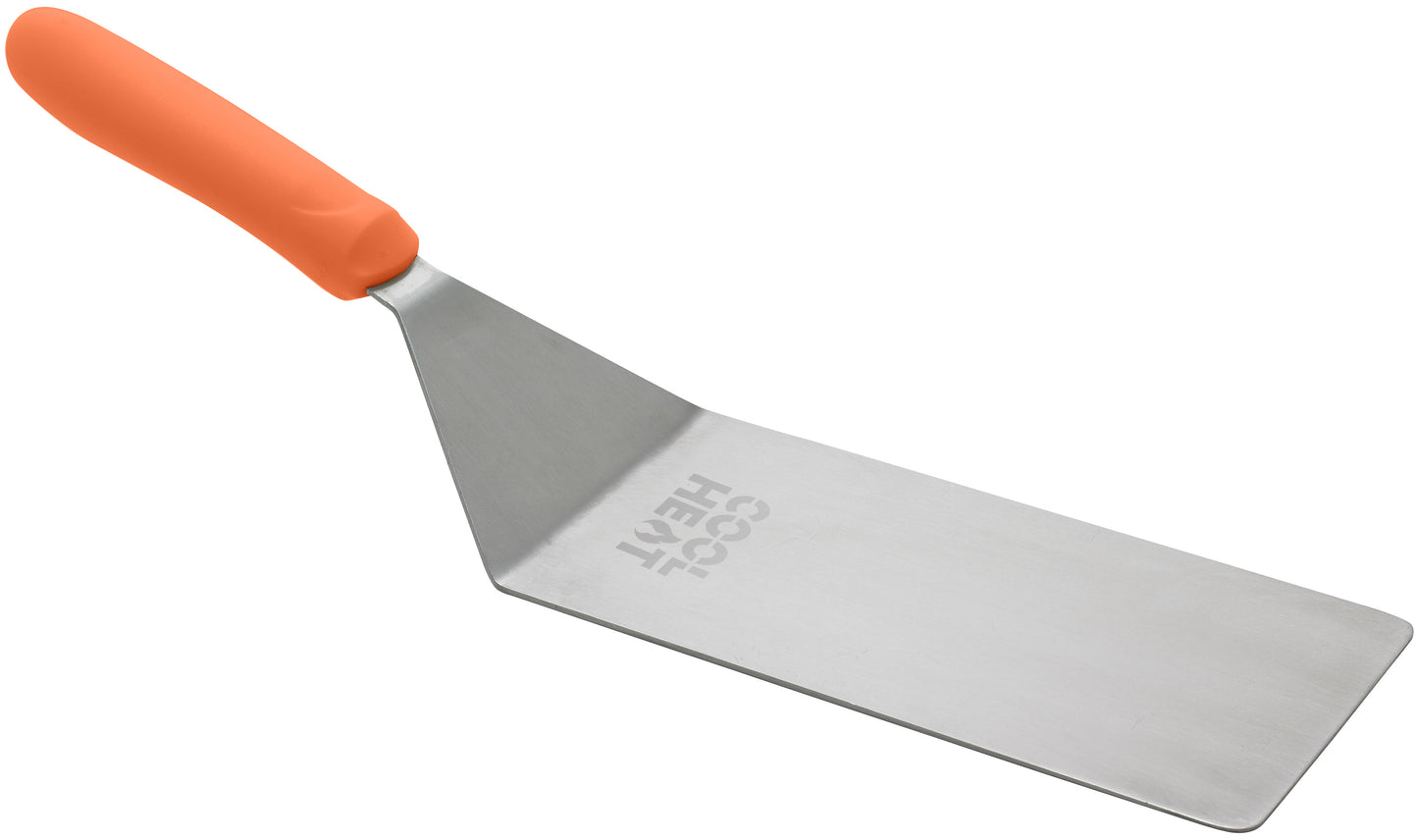 Winco TNH-61 Orange Nylon Handle High Heat Hamburger Turner w/ Offset, 5-1/8"x2-7/8" Blade