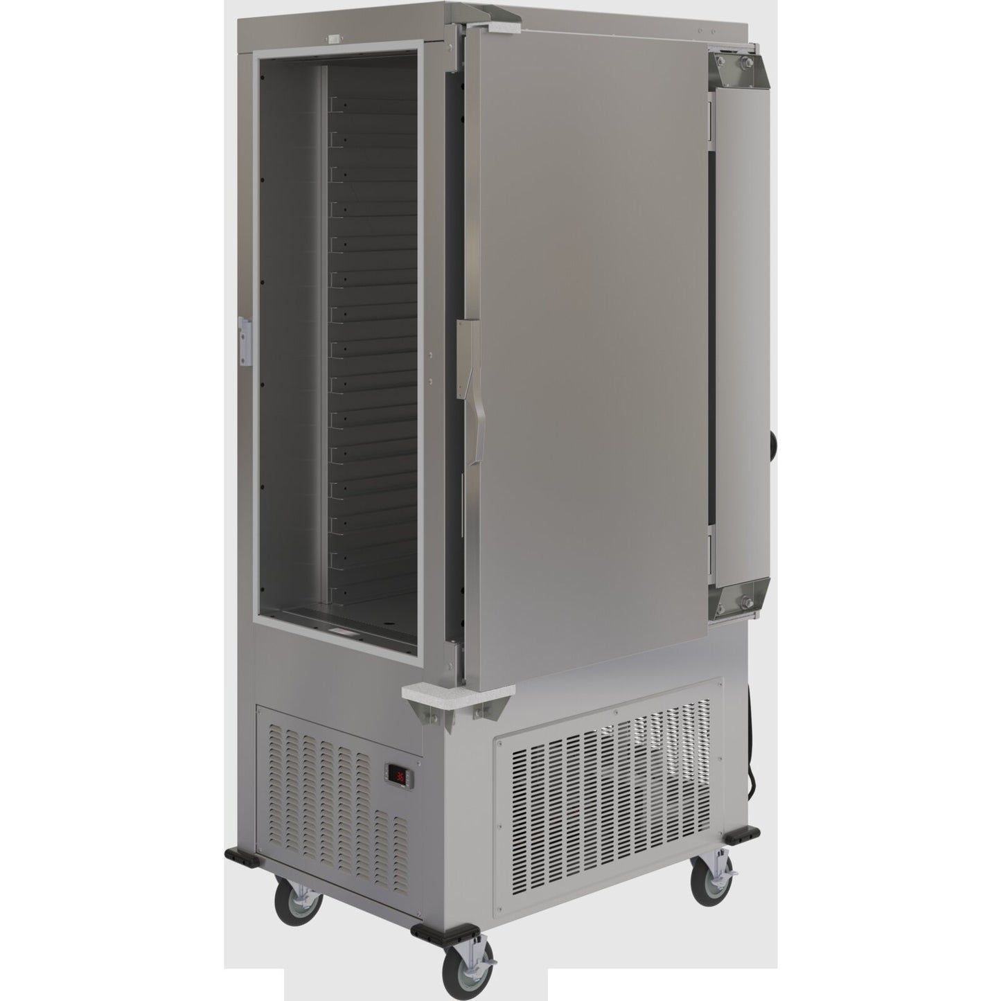 Dinex DXPACR15RSD Stainless Steel Air Curtain Refrigerator with Right Hinged Sliding Door