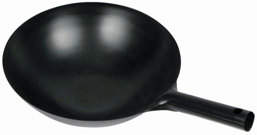Winco WOK-34 14" Black Carbon Steel Wok