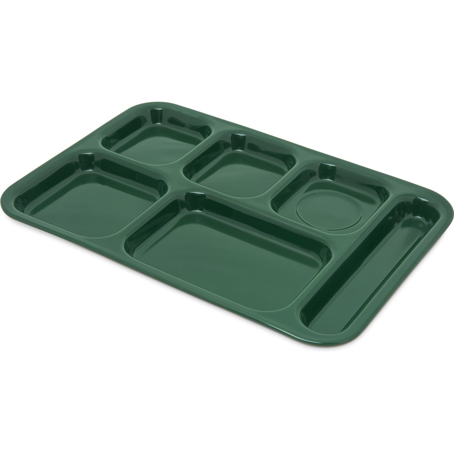 Carlisle 4398808 14.5" x 10" Forest Green 6-Compartment Melamine Right Hand Tray