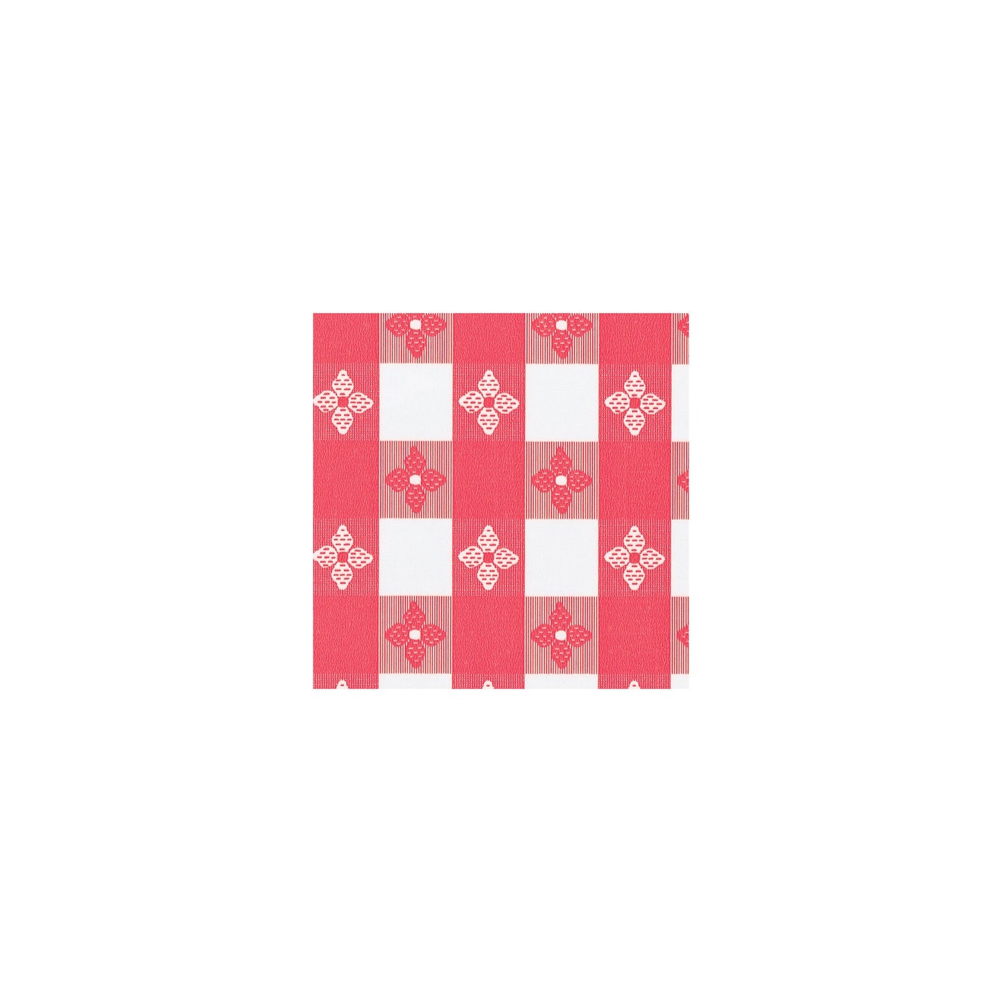 Carlisle 51515252SM001 52" x 52" Red Vinyl Classic Series Checked Tablecloth