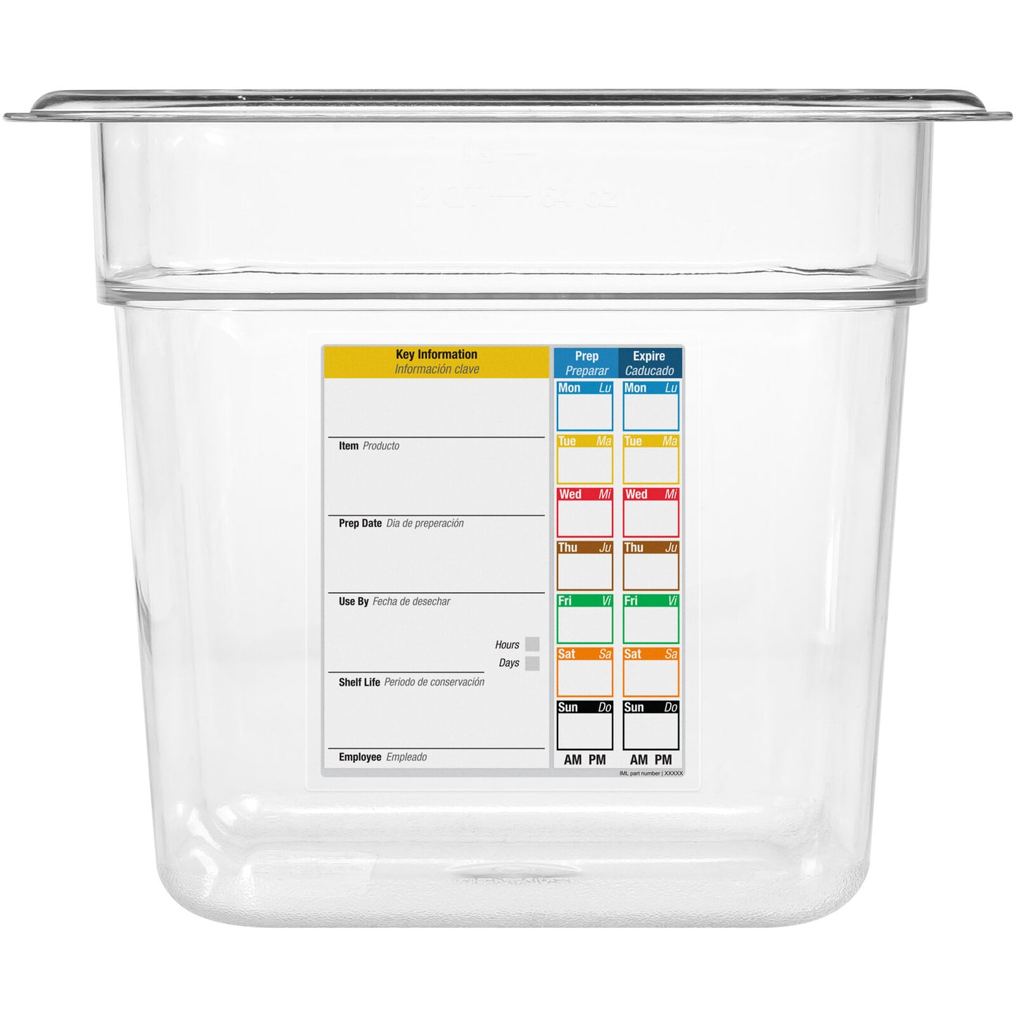 Carlisle 30685IMLUC07 1/6 Size Clear Polycarbonate StorPlus PermaLabel Food Pan with Integrated Label, 6" Deep