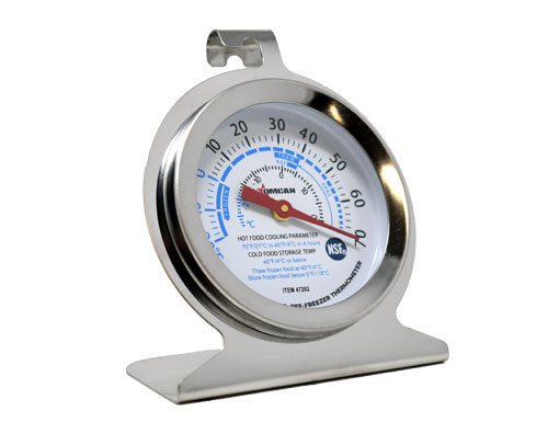 Omcan 47202 Refrigeration Thermometer with Hanging Hook and Built-in Standing Panel