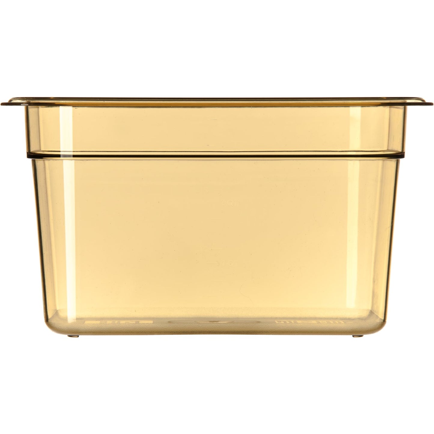 Carlisle 3088213 1/4 Size Amber High Heat Plastic StorPlus Food Pan, 6" Deep