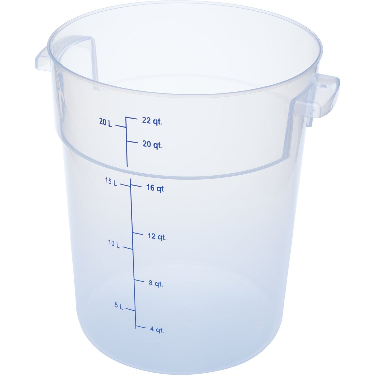 Carlisle 1096930 22 Qt Clear Round Polypropylene StorPlus Food Storage Container