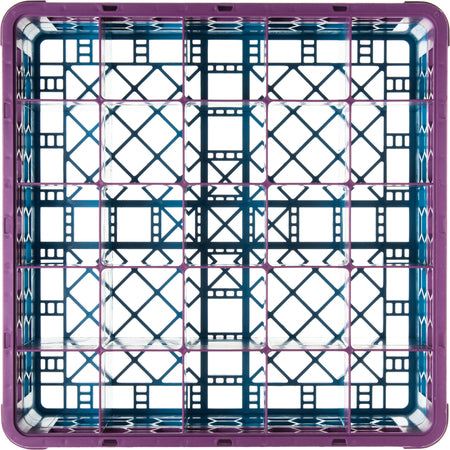 Carlisle RG25-1C414 Lavender-Carlisle Blue 25-Compartment Polypropylene OptiClean Divided Glass Rack with 1 Extender 5.56"