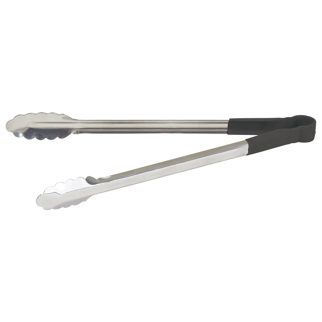 Winco UTPH-16K 16" Black Stainless Steel Utility Tong, Polypropylene Handle