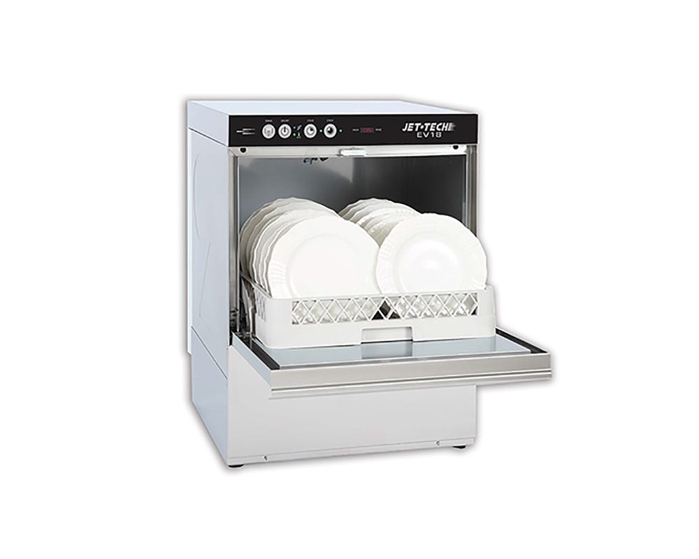 Jet-Tech EV18 High Temperature Undercounter 60 Racks/Hour Dishwasher