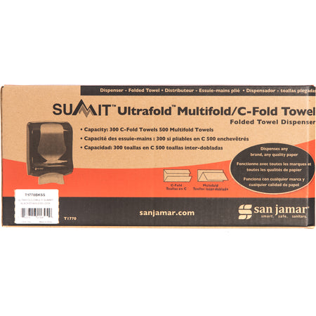 San Jamar T1770BKSS Black-Stainless Steel Ultrafold C/Multi Summit