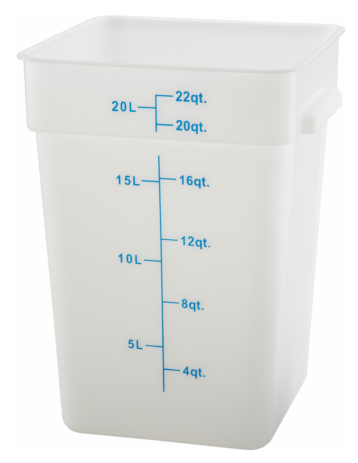 Winco PESC-22 22 Qt. White Polypropylene Storage Container