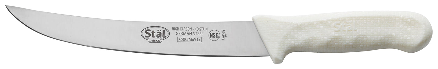 Winco KWP-82 8" White Polypropylene Handle Breaking Knife