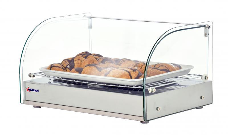 Omcan 41868 22-inch Countertop Display Warmer with Front Curved Glass and 1 Rear Hinged Door