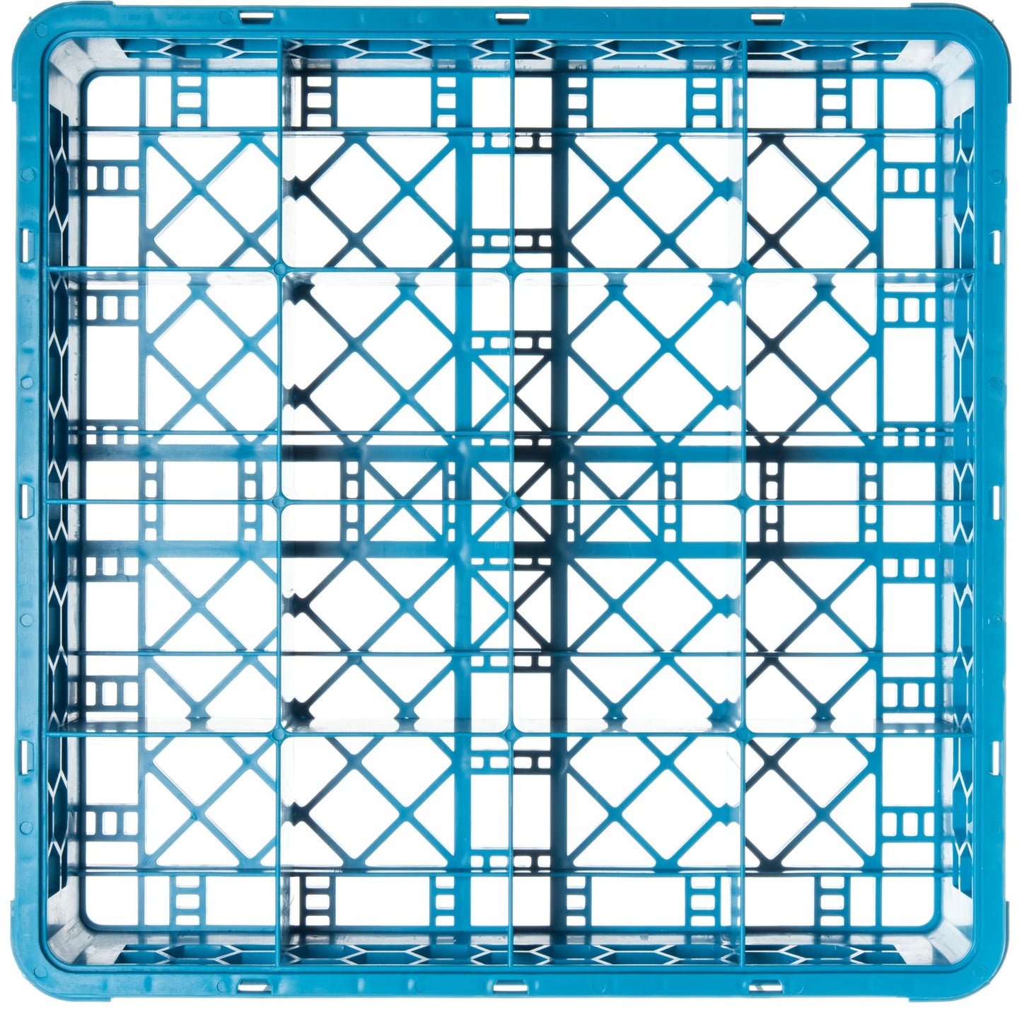 Carlisle RC1614 Carlisle Blue 16-Compartment Polypropylene OptiClean Divided Tilted Glass Rack
