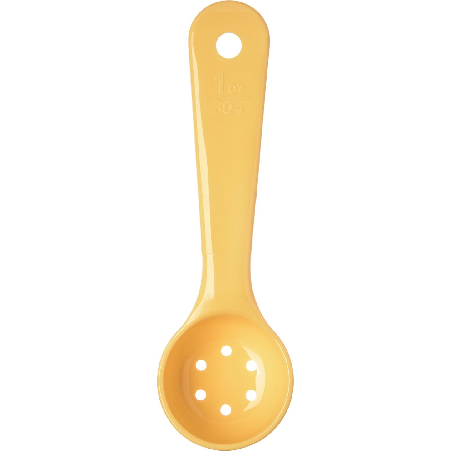 Carlisle 492304 1 oz Yellow Acetal Measure Miser Perforated Short Handle