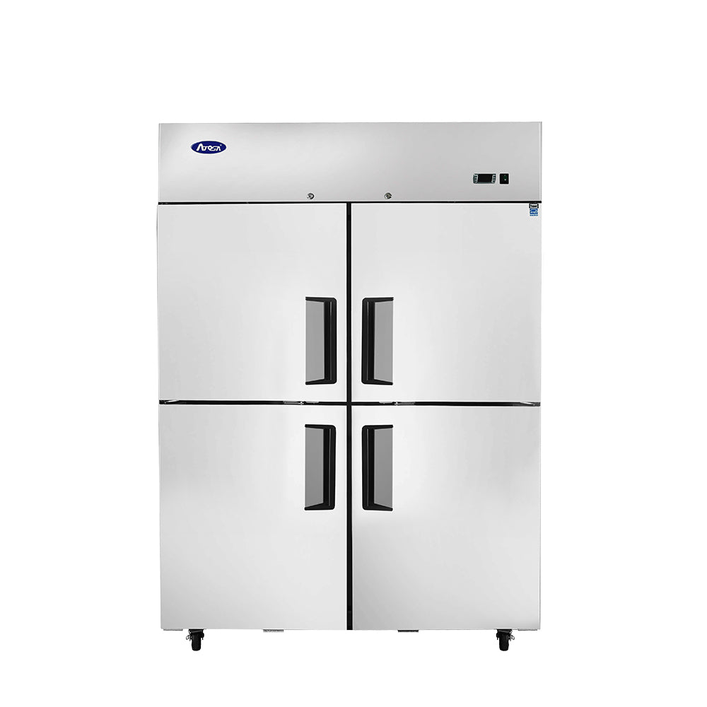 Atosa MBF8011GR Two Section Top Mount (4) Divided Door Reach-In Refrigerator