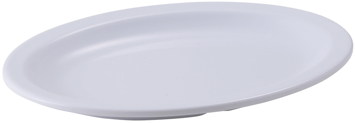 Winco MMPO-96W 9-3/4" x 6-3/4" White Melamine Narrow Rim Platters