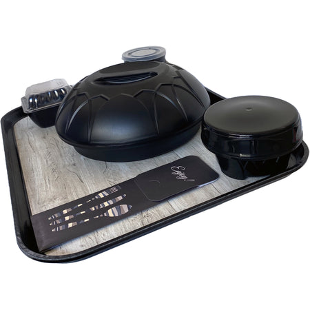 Carlisle DXSMC1520NSW03 15" x 20" Black Glasteel Woodgrain Non-Skid Tray
