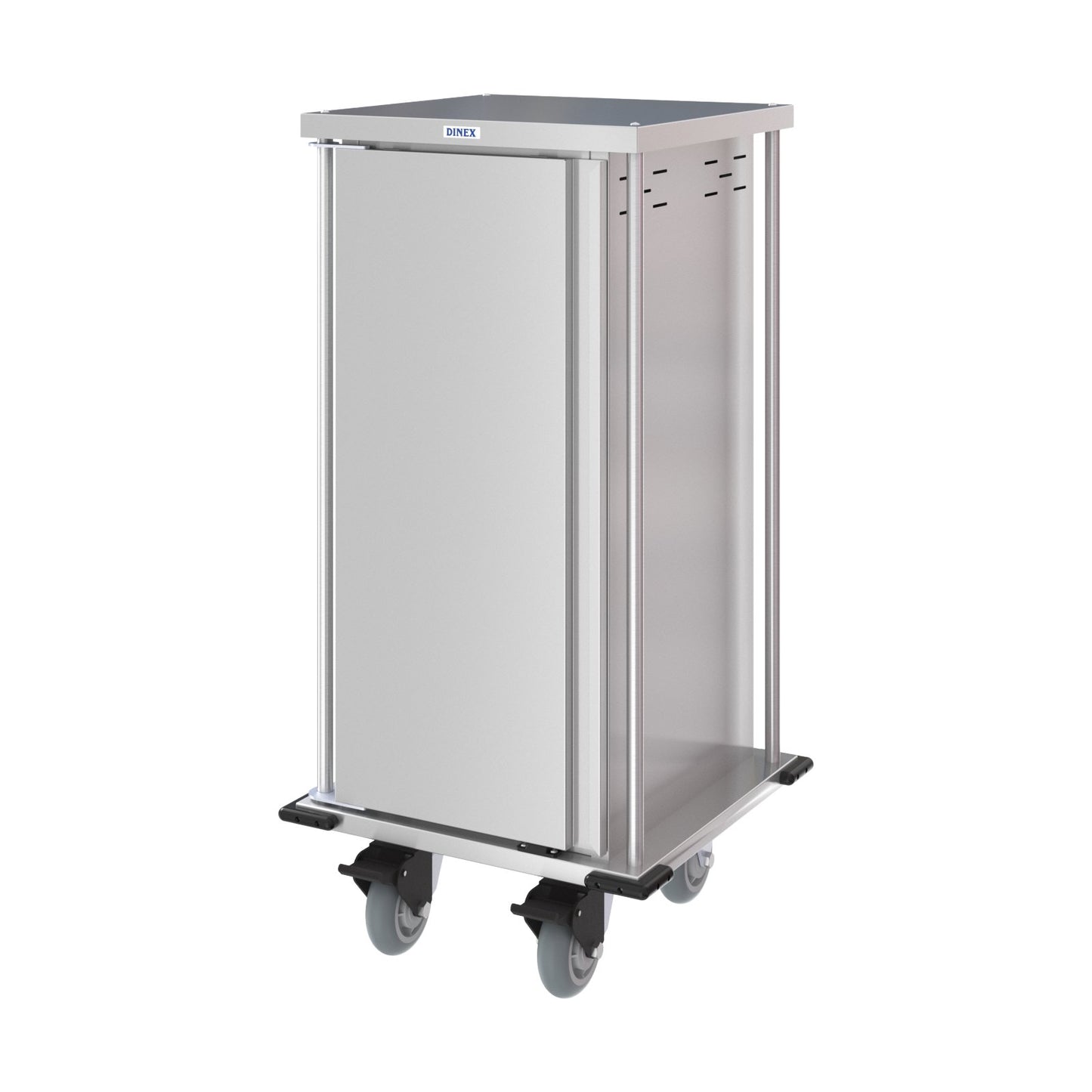 Dinex DXPTQC1T1D8 1 Tray Per Slide 8 Trays Single Door Stainless Steel Totally Quiet Compact Meal Delivery Cart
