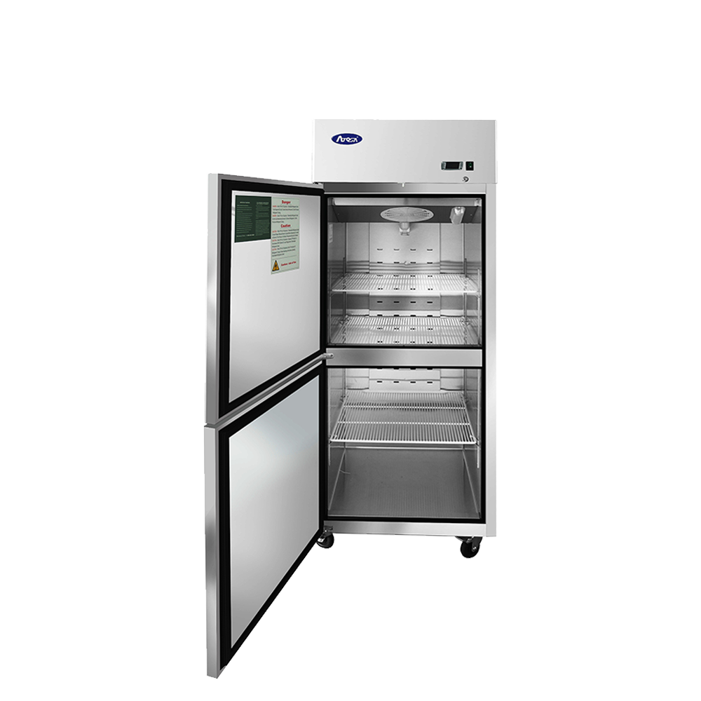 Atosa MBF8010GRL Two-Divided Door Top Mount Reach-In Refrigerator (Left-Hinged)