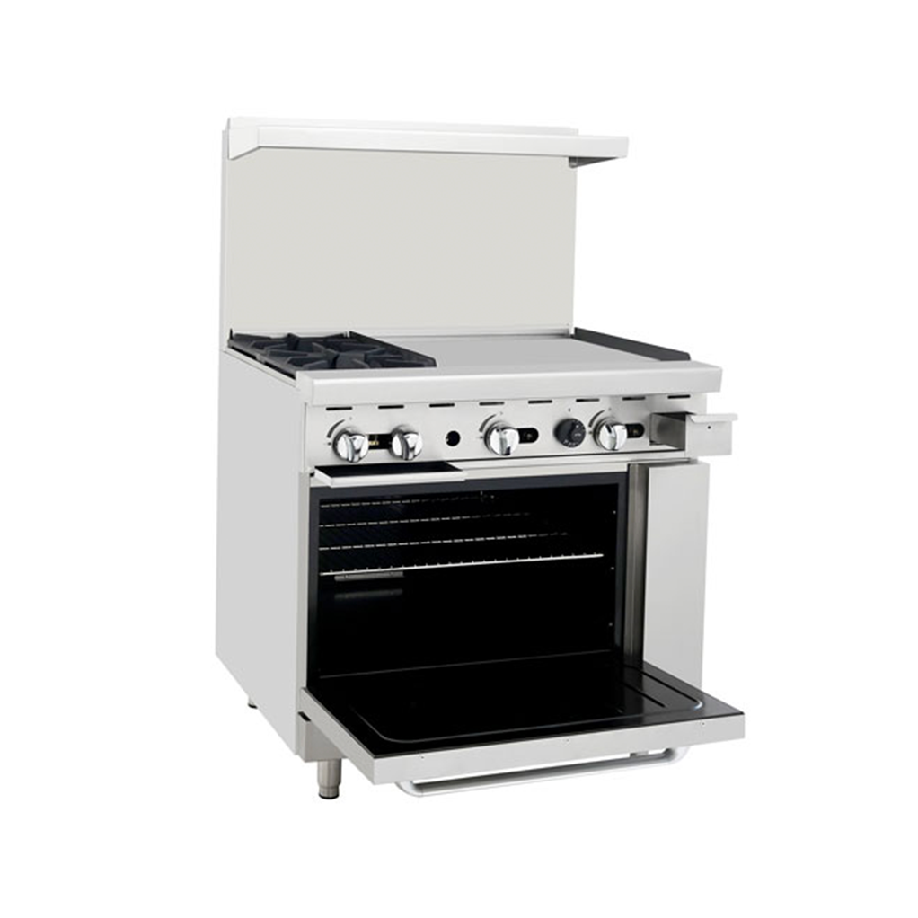 Atosa AGR-2B24GR-LP 36" Liquid Propane Gas Two Burner Gas Range with 24" Griddle