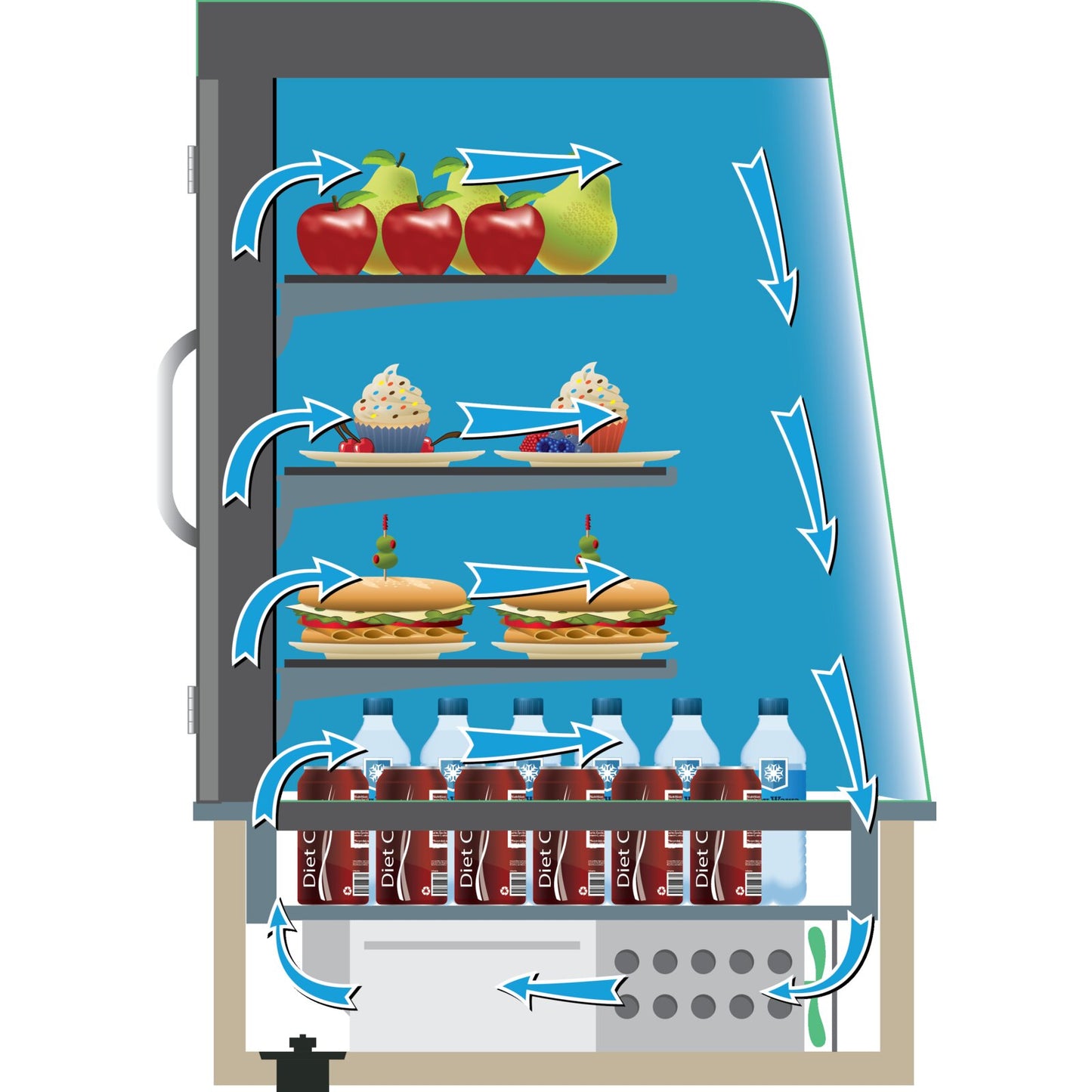Dinex DXP4OTR2 60" x 28" x 65.9" Stainless Steel DineXpress Refrigerated Merchandising Cabinet
